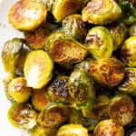 closeup photo of vegan brussels sprouts recipe
