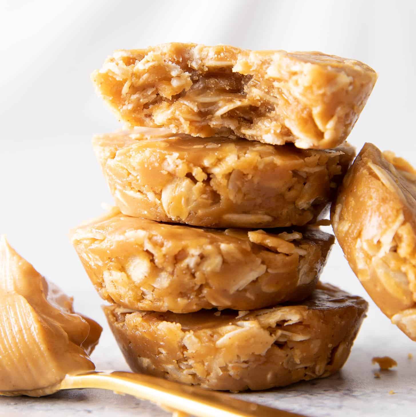 3 Ingredient No Bake Peanut Butter Oatmeal Cookie Cups (Healthy, Vegan, GF)